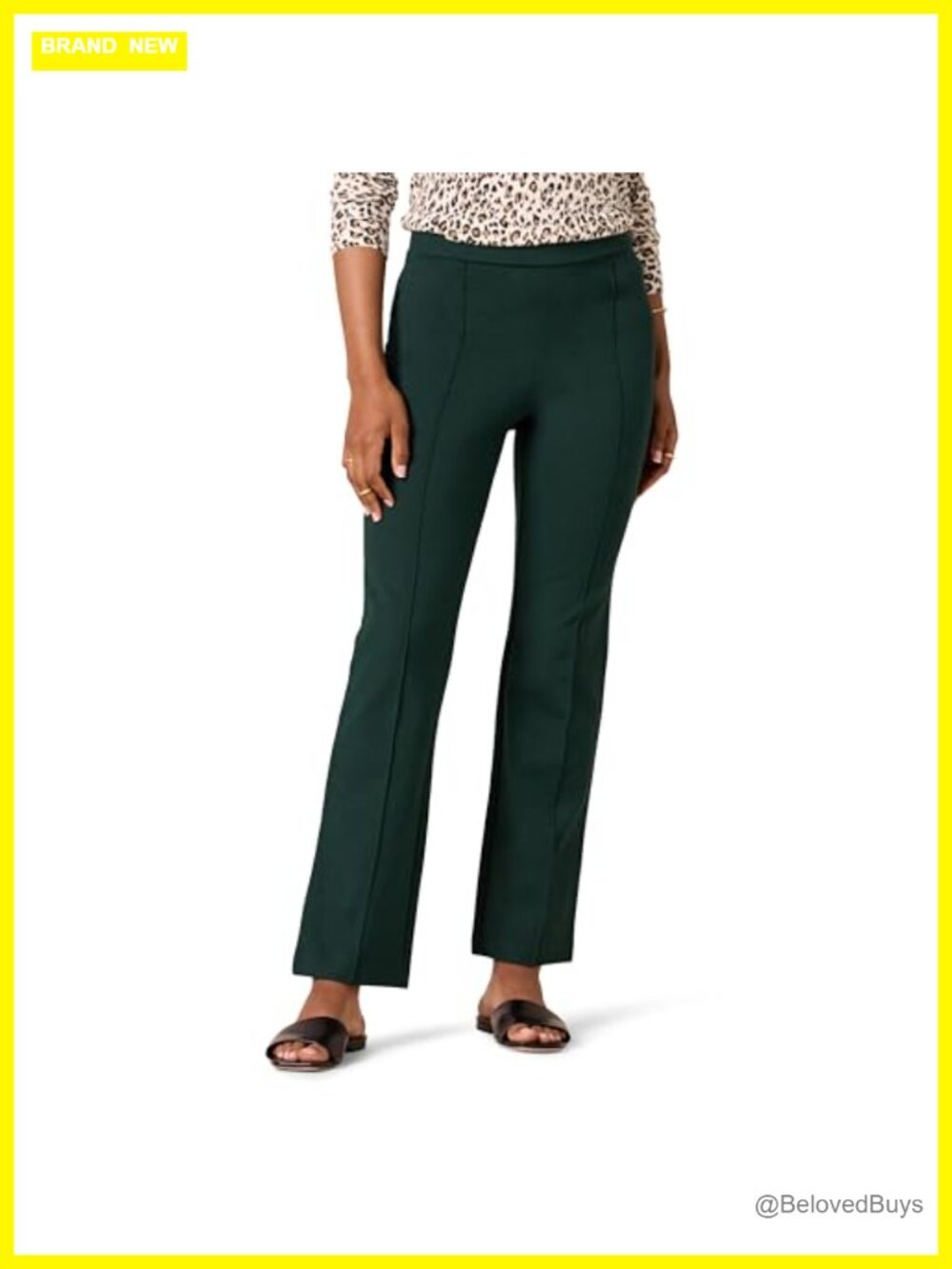 Women's Ponte Pull-On High Rise Ankle Pants Stretchy Comfort